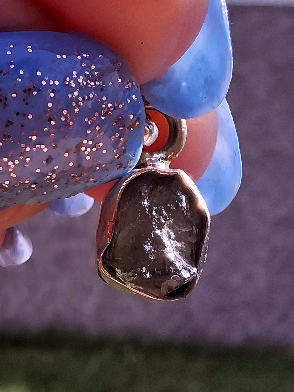 Moldavite Pendant, 925 Silver, Tektite (Ref: P49)