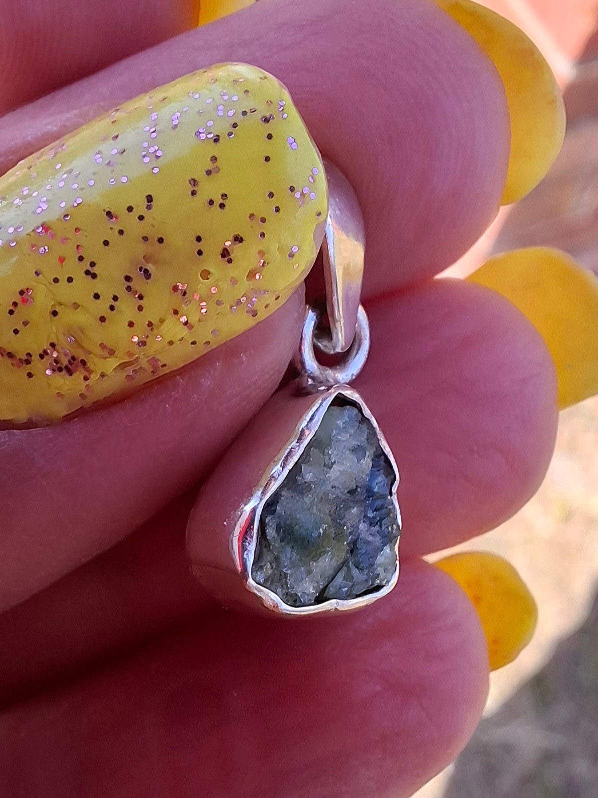 Green Tourmaline Pendant, 925 Silver, Crystal (Ref: GT16)