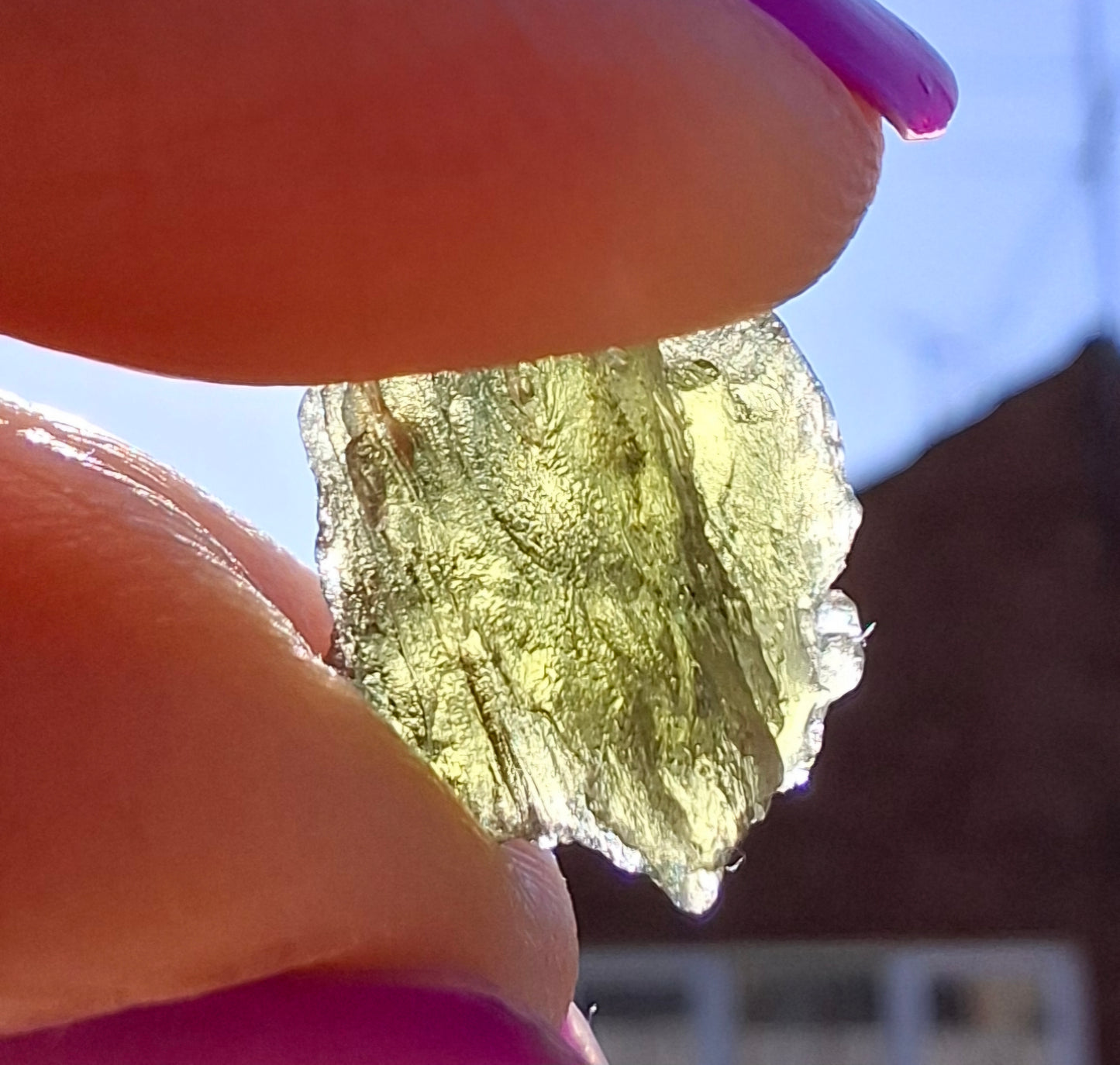 Moldavite Piece, 0.84g, Tektite (Ref: 1445)