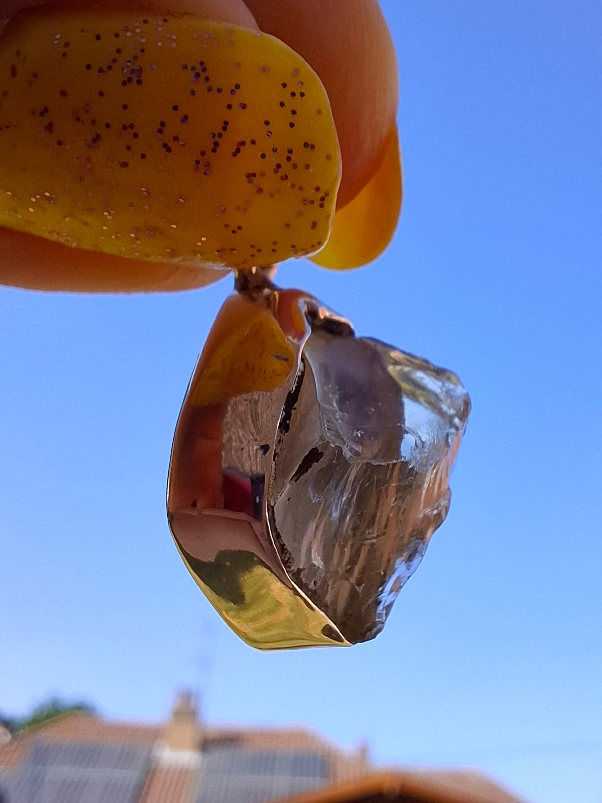 Libyan Desert Glass Pendant, 925 Silver, Tektite (Ref: LP113)