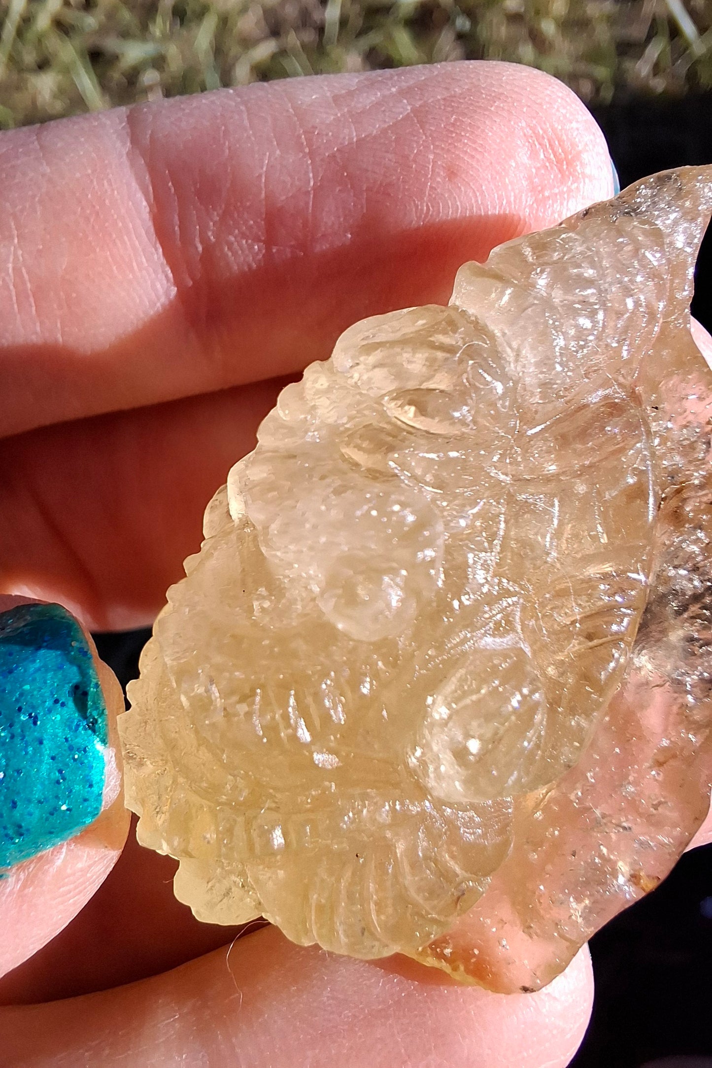 Libyan Desert Glass GANESHA carving, 18.39g, Tektite (Ref: Ganesha3)