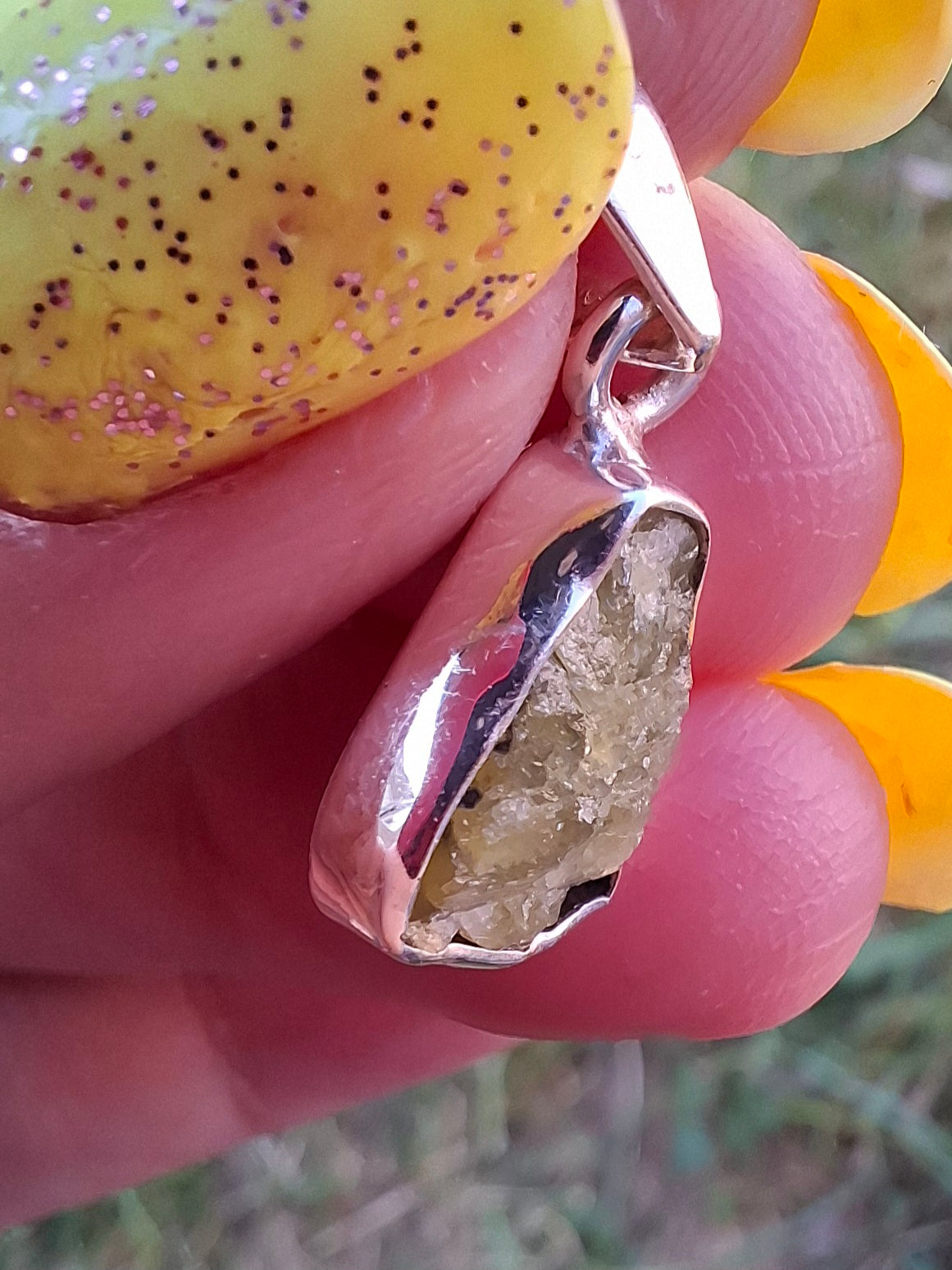 Green Tourmaline Pendant, 925 Silver, Crystal (Ref: GT5)