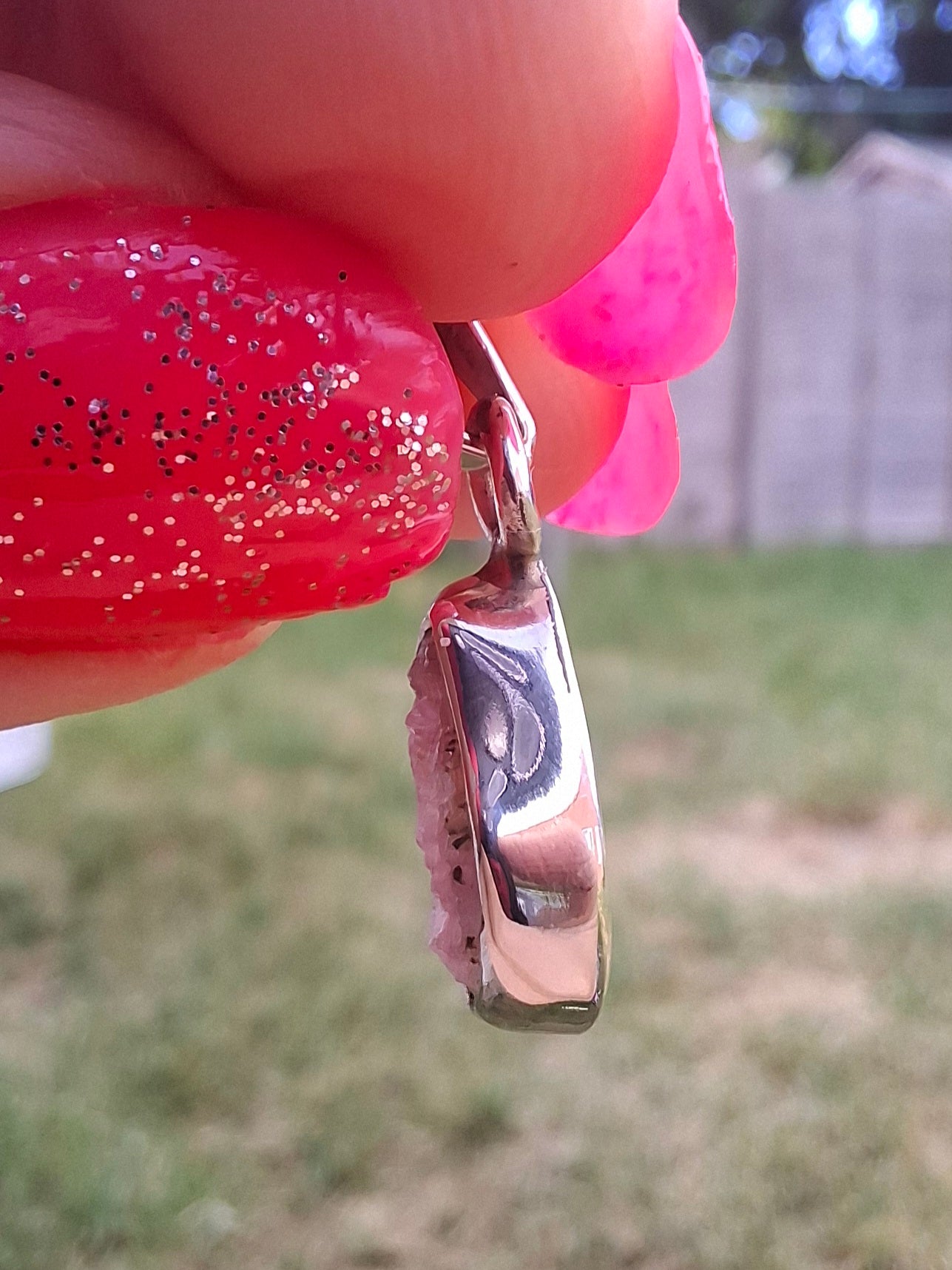 Pink Tourmaline Pendant, 925 Silver, Crystal (Ref: PT30)