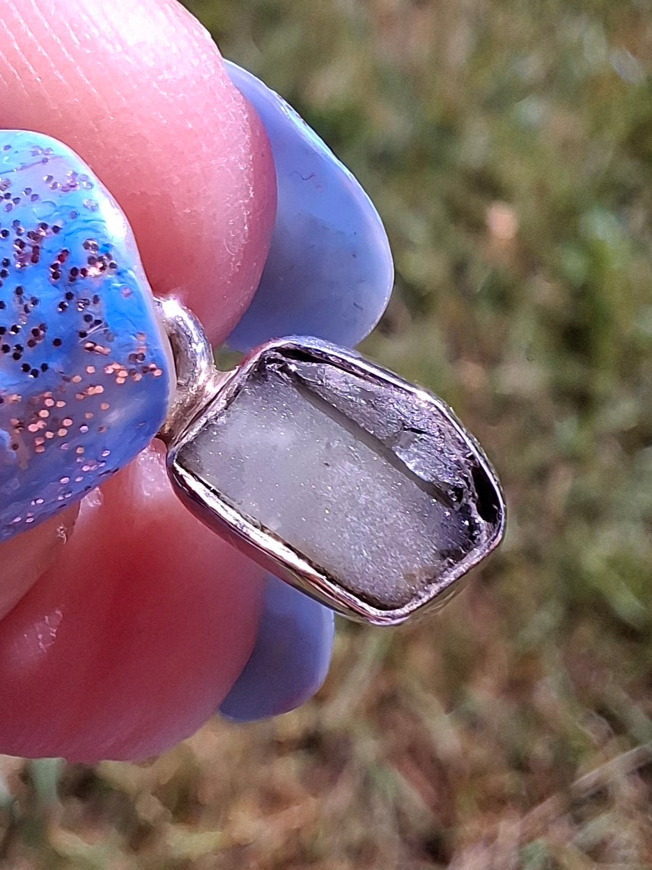 Moldavite Pendant, 925 Silver, Tektite (Ref: P80)