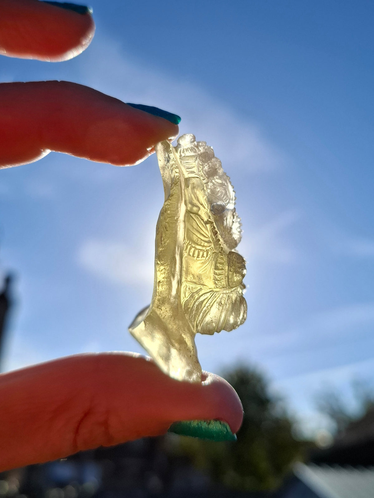 Libyan Desert Glass carving, GANESHA, 26.47g, Tektite (Ref: Ganesha1)
