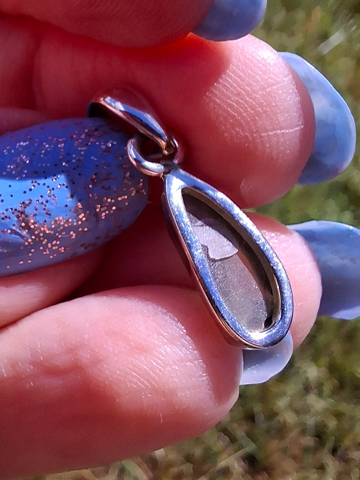 Moldavite Pendant, 925 Silver, Tektite (Ref: P95)