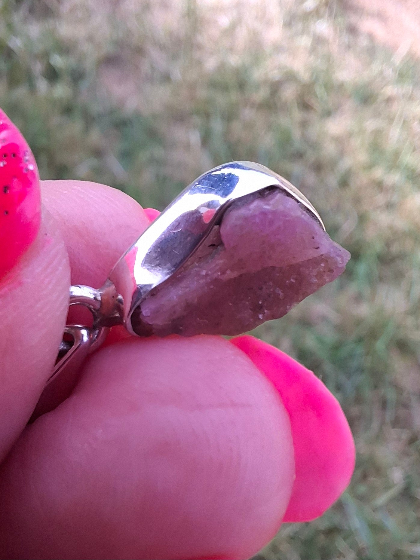 Pink Tourmaline Pendant, 925 Silver, Crystal (Ref: PT95)