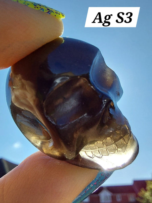 Agni Manitite SKULL Carving, 13.06g, Crystal (Ref: Ag S3)