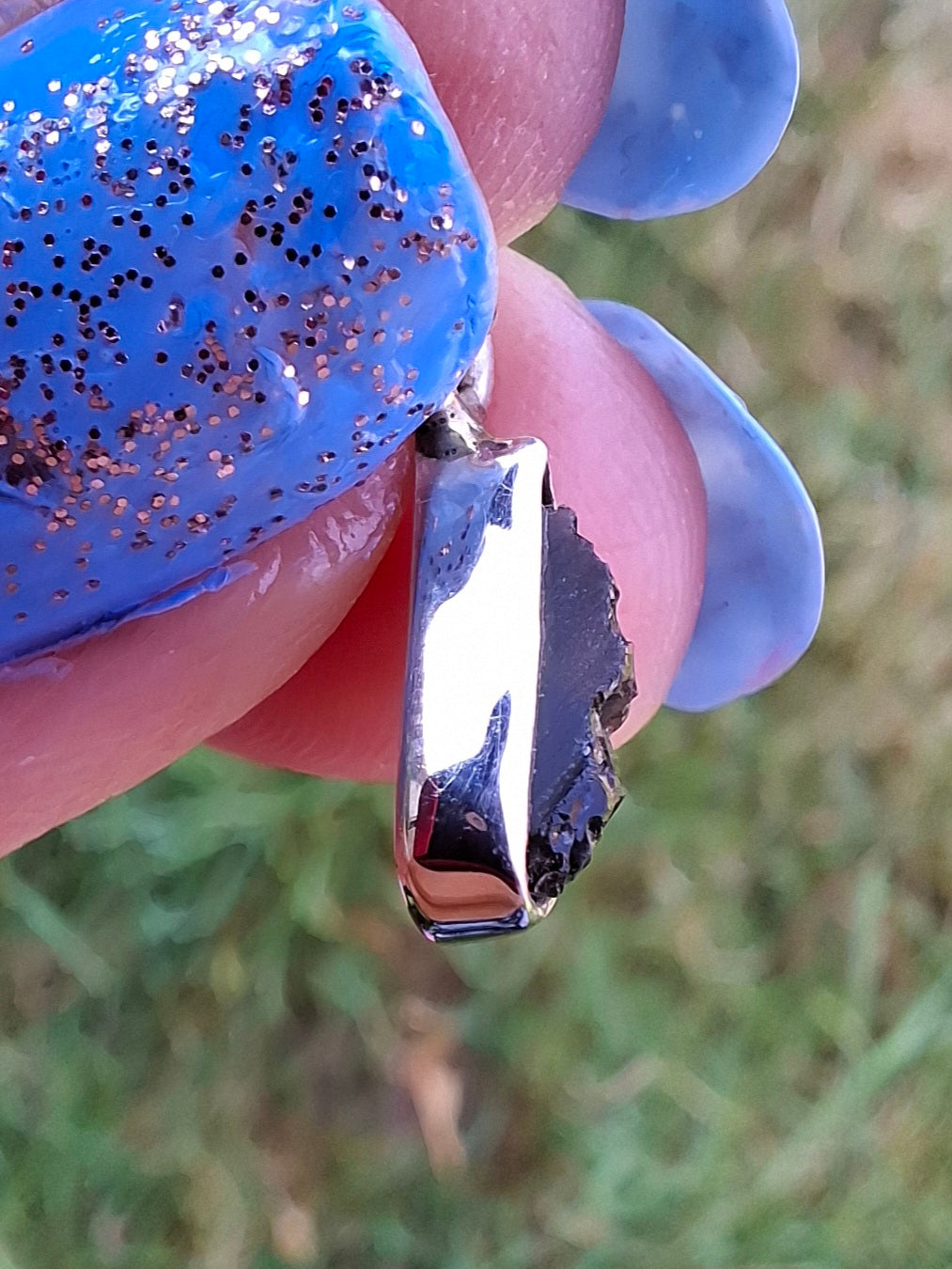 Moldavite Pendant, 925 Silver, Tektite (Ref: P33)