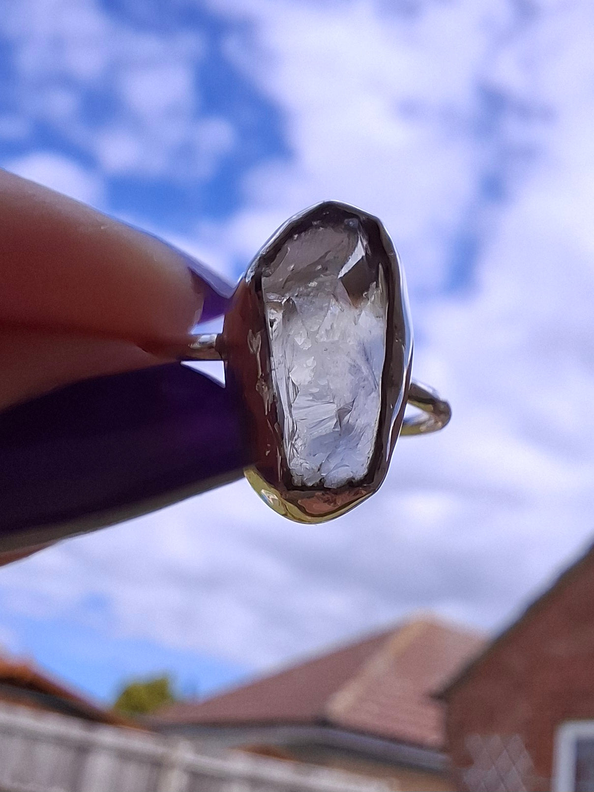 Libyan Desert Glass Ring, size K, 925 Silver, Tektite 🌈 (Ref: LR12)