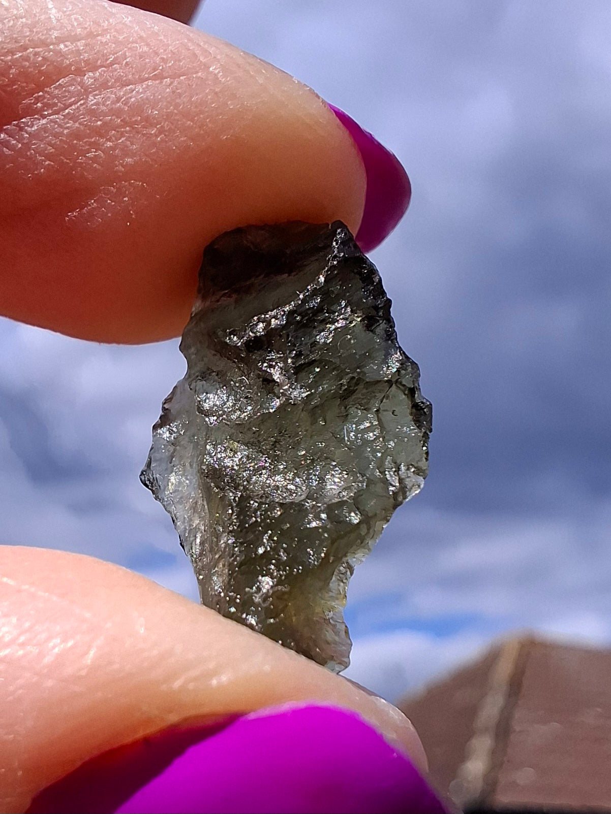 Moldavite Piece, 0.98g, Tektite (Ref: 1427)
