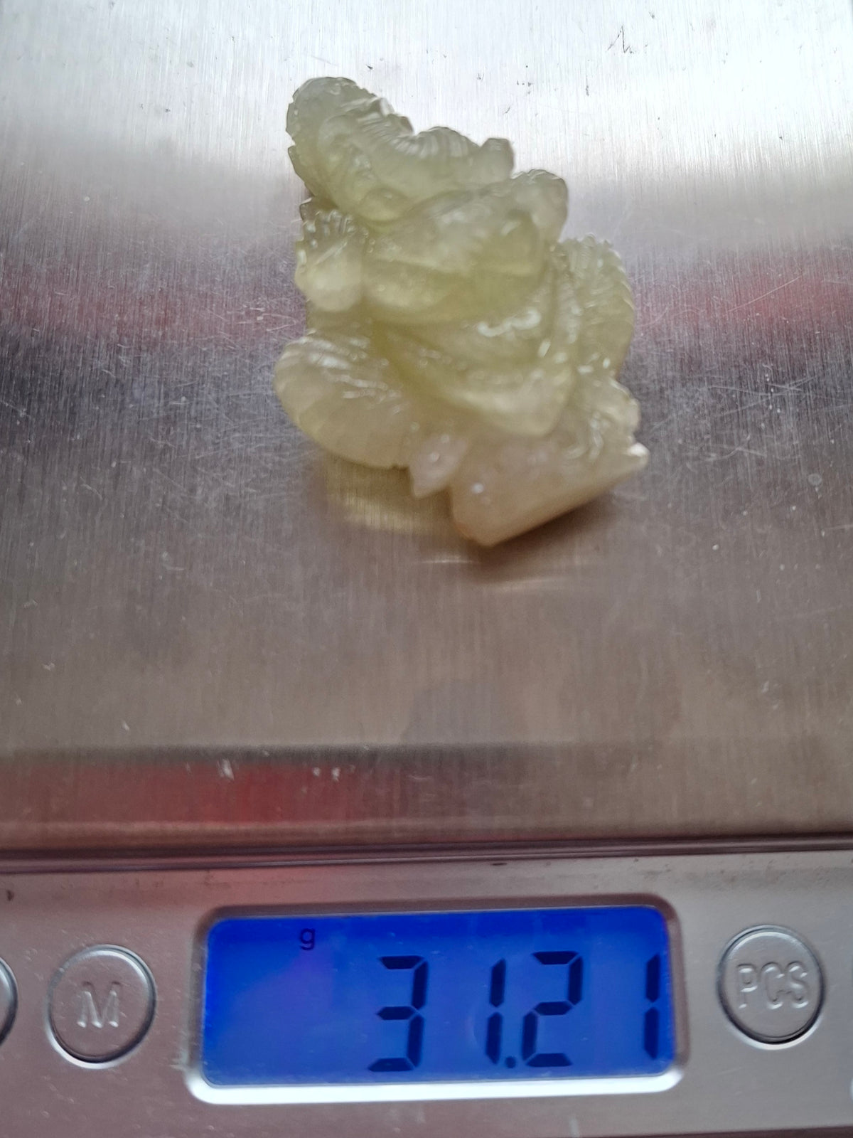 Libyan Desert Glass GANESHA craving, 31.21g, Tektite (Ref: Ganesha2)