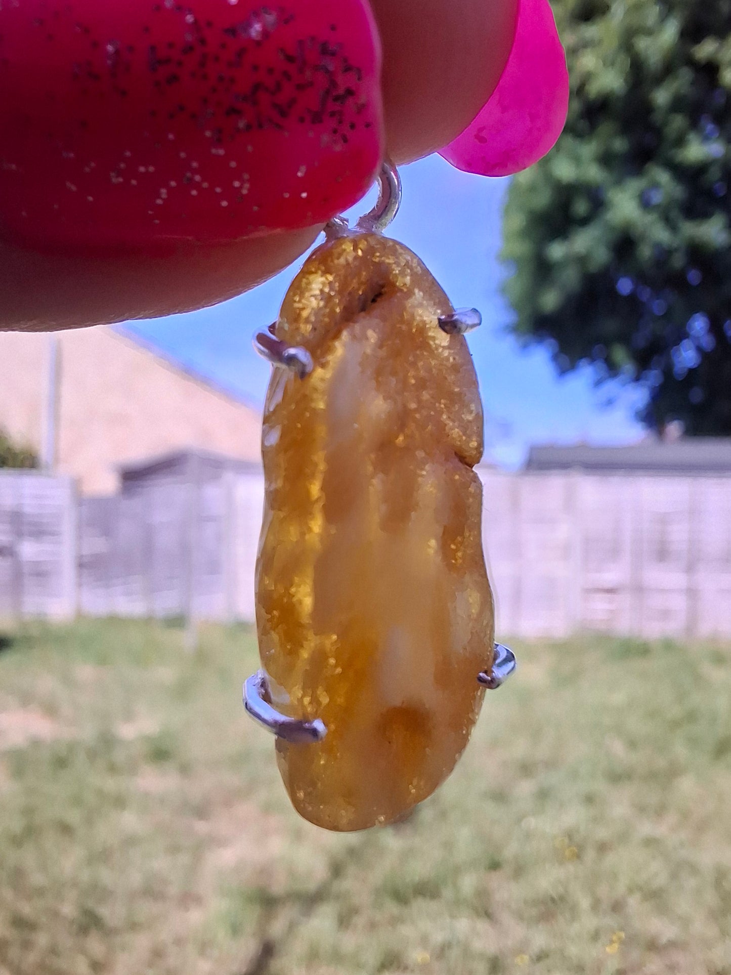 Baltic Amber Pendant, 925 Silver, Fossil (Ref: AP2)
