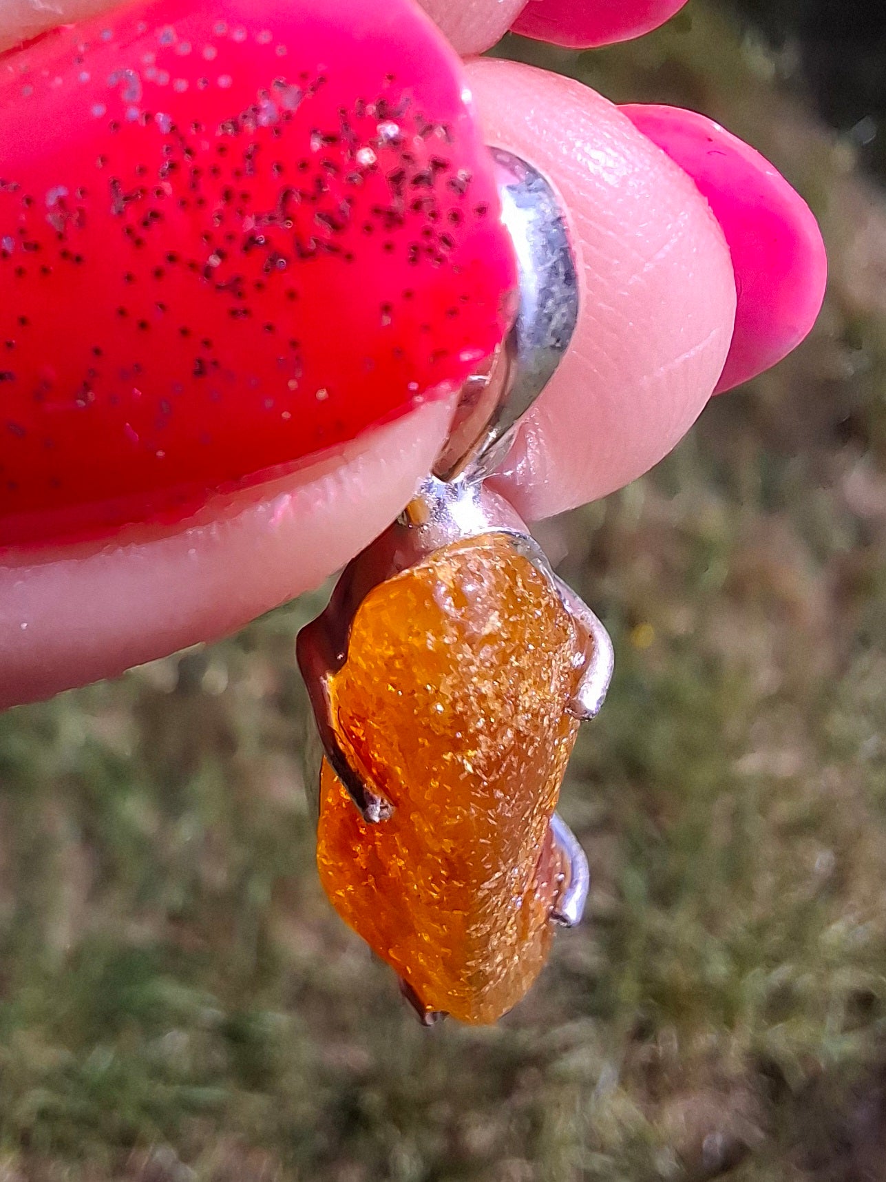 Baltic Amber Pendant, 925 Silver, Fossil (Ref: AP3)