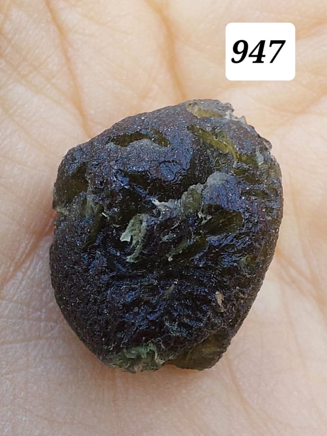 Moldavite Piece, NESMEN,  5.48g, Tektite (Ref: 947)