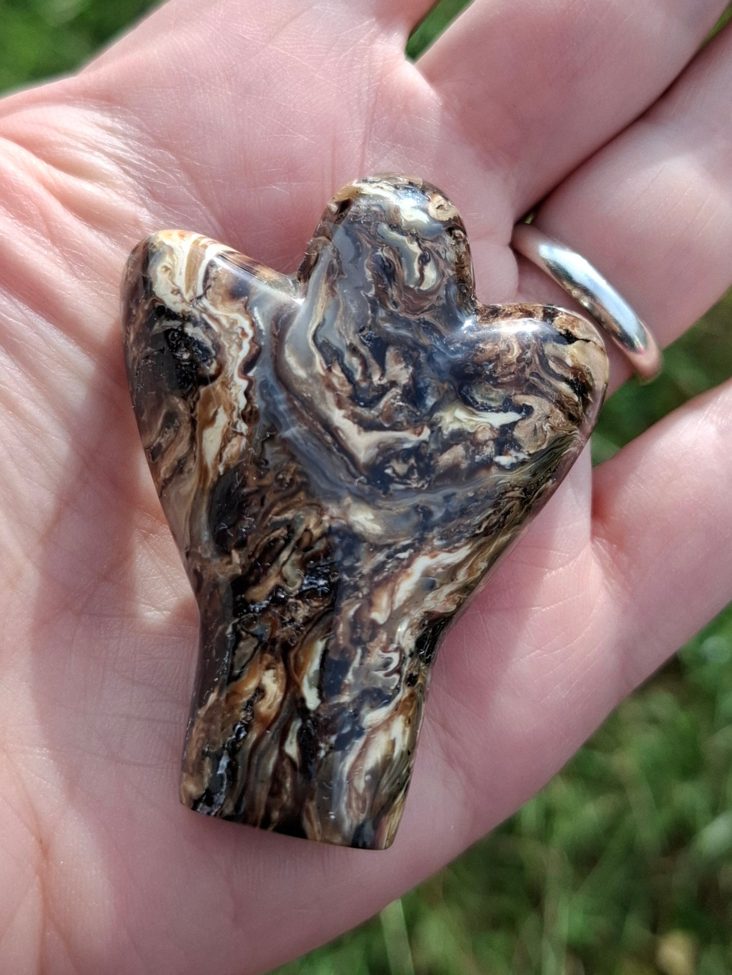 Red Amber Angel, 17.96g, Carving, Fossil (Ref: AA2)