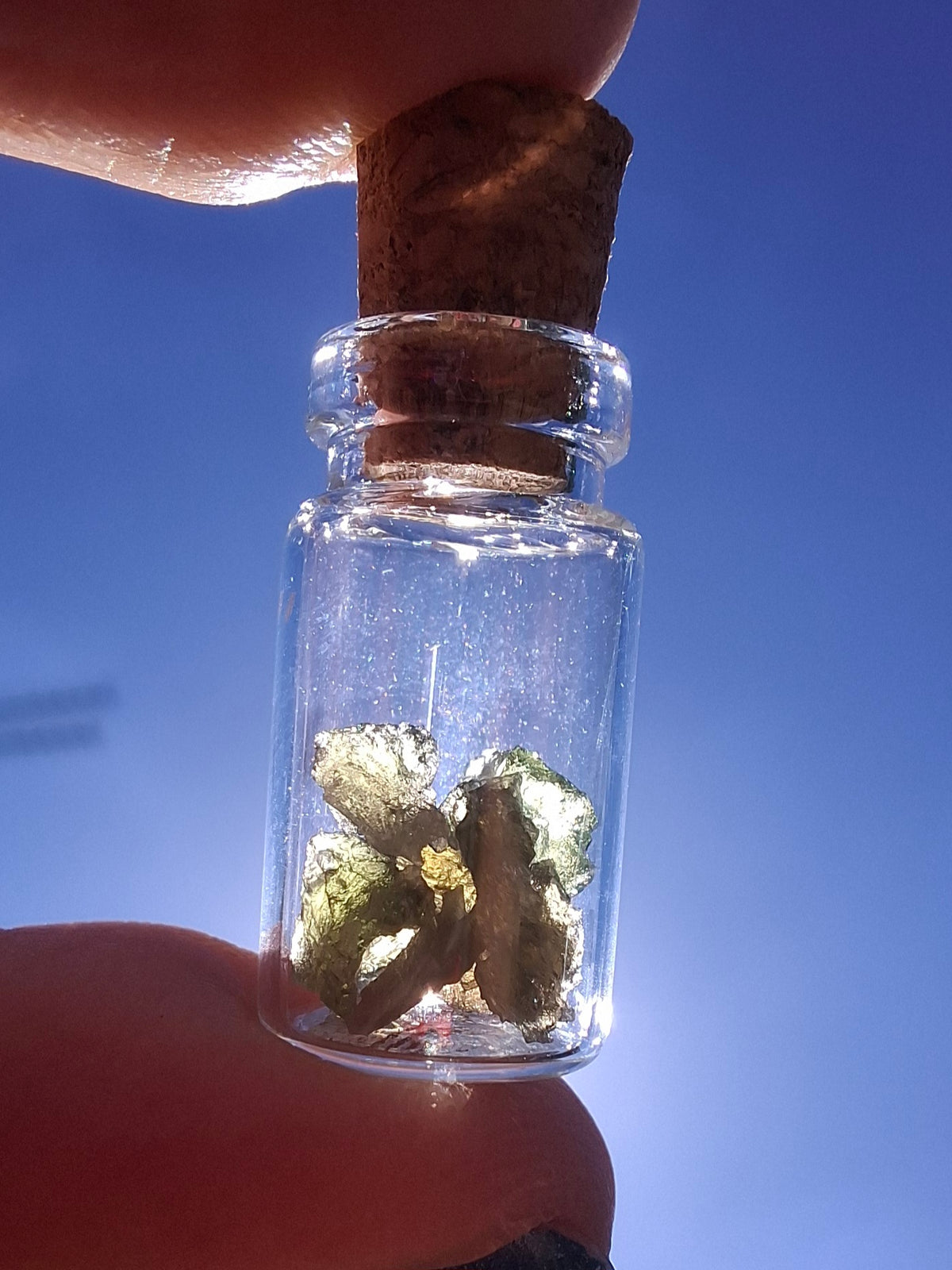 Moldavite Chips (0.50g) in 1ml Bottle, Tektite (Ref: B23)