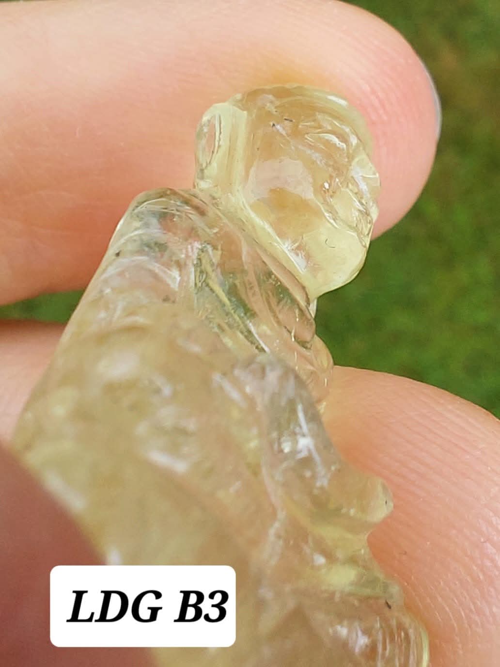 Libyan Desert Glass BUDDHA Carving, 6.80g, Tektite (Ref: LDG B3)