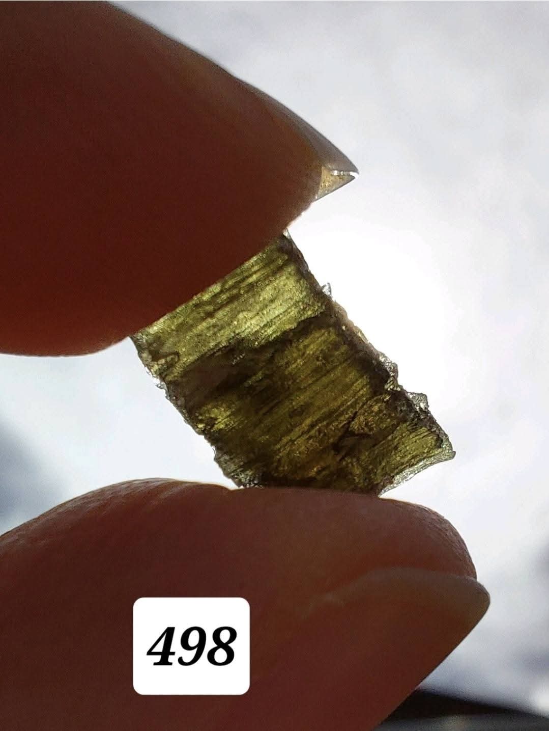 Moldavite Piece, 0.87g, Tektite (Ref: 498)