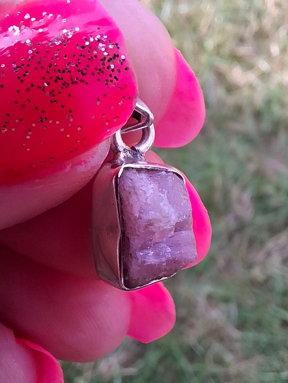 Pink Tourmaline Pendant, 925 Silver, Crystal (Ref: PT81)