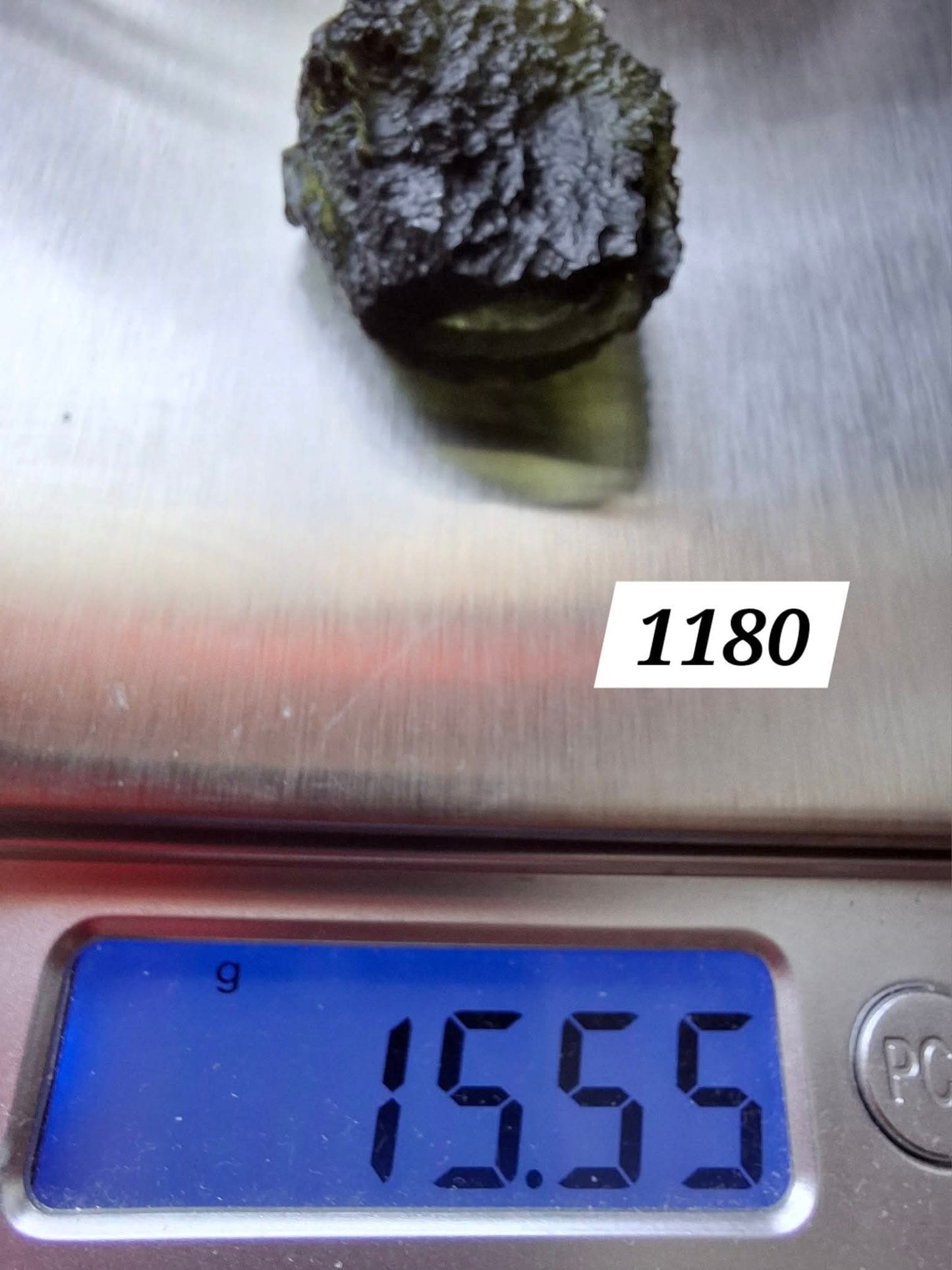 Moldavite Piece, CHLUM MAROUSKOVO POLE, 15.55g, Tektite (Ref: 1180)