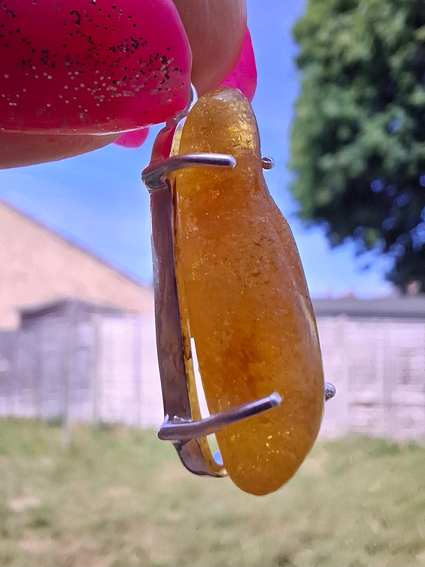 Baltic Amber Pendant, 925 Silver, Fossil (Ref: AP9)