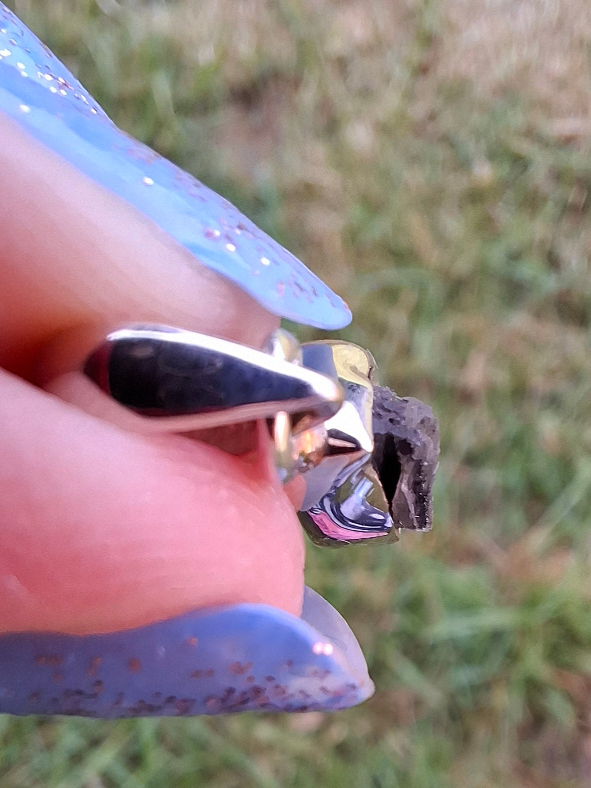 Moldavite Pendant, 925 Silver, Tektite (Ref: P47)