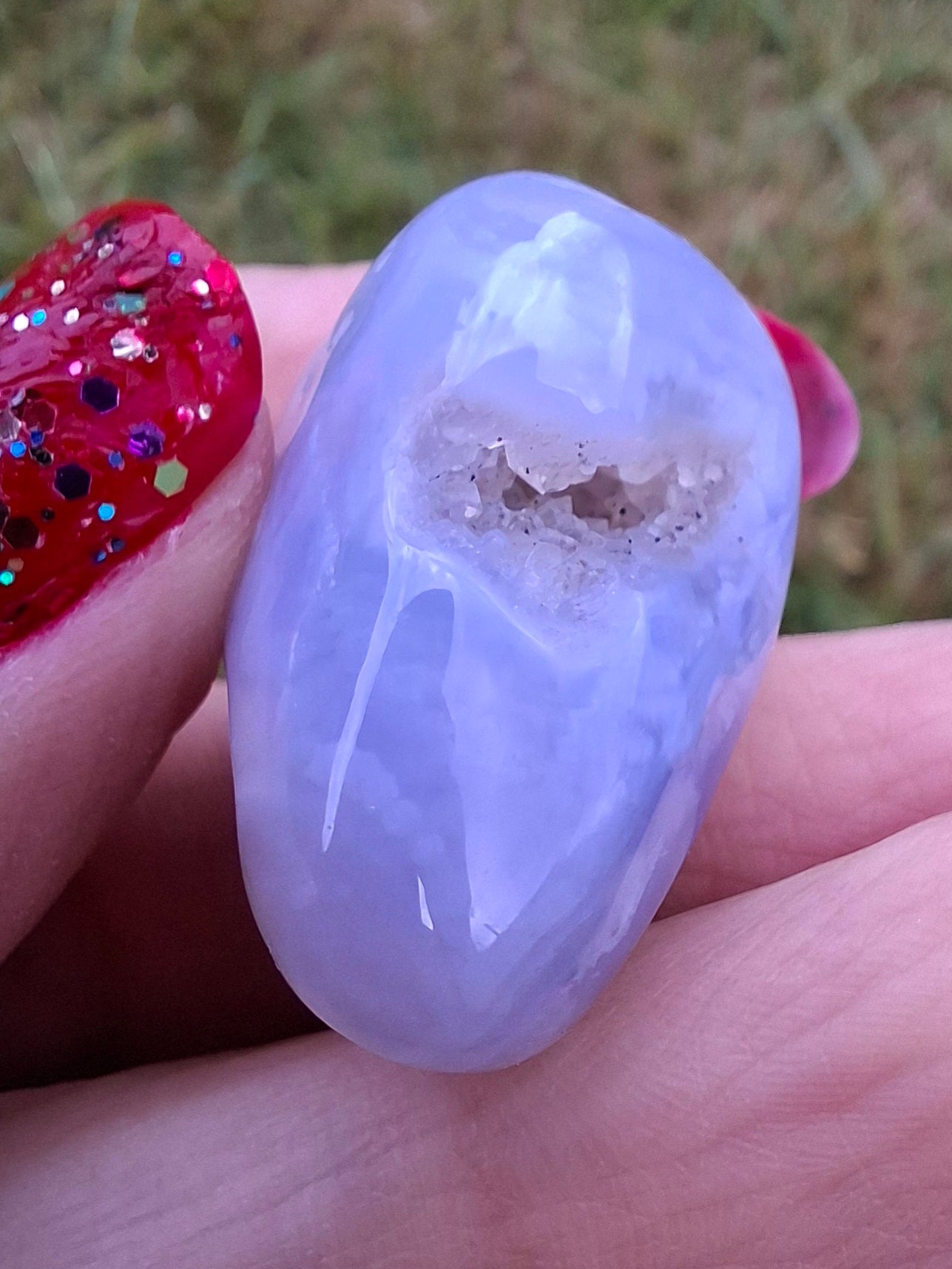 Blue Lace Agate, Tumble Stone, Crystal (Ref: T143)