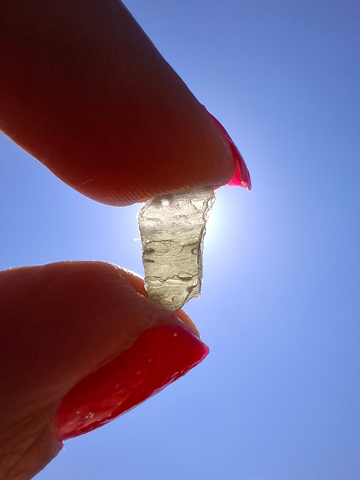 Moldavite Piece, SNOWFLAKE, FROSTED, BRUSNA, 0.32g, Tektite (Ref: 1505)