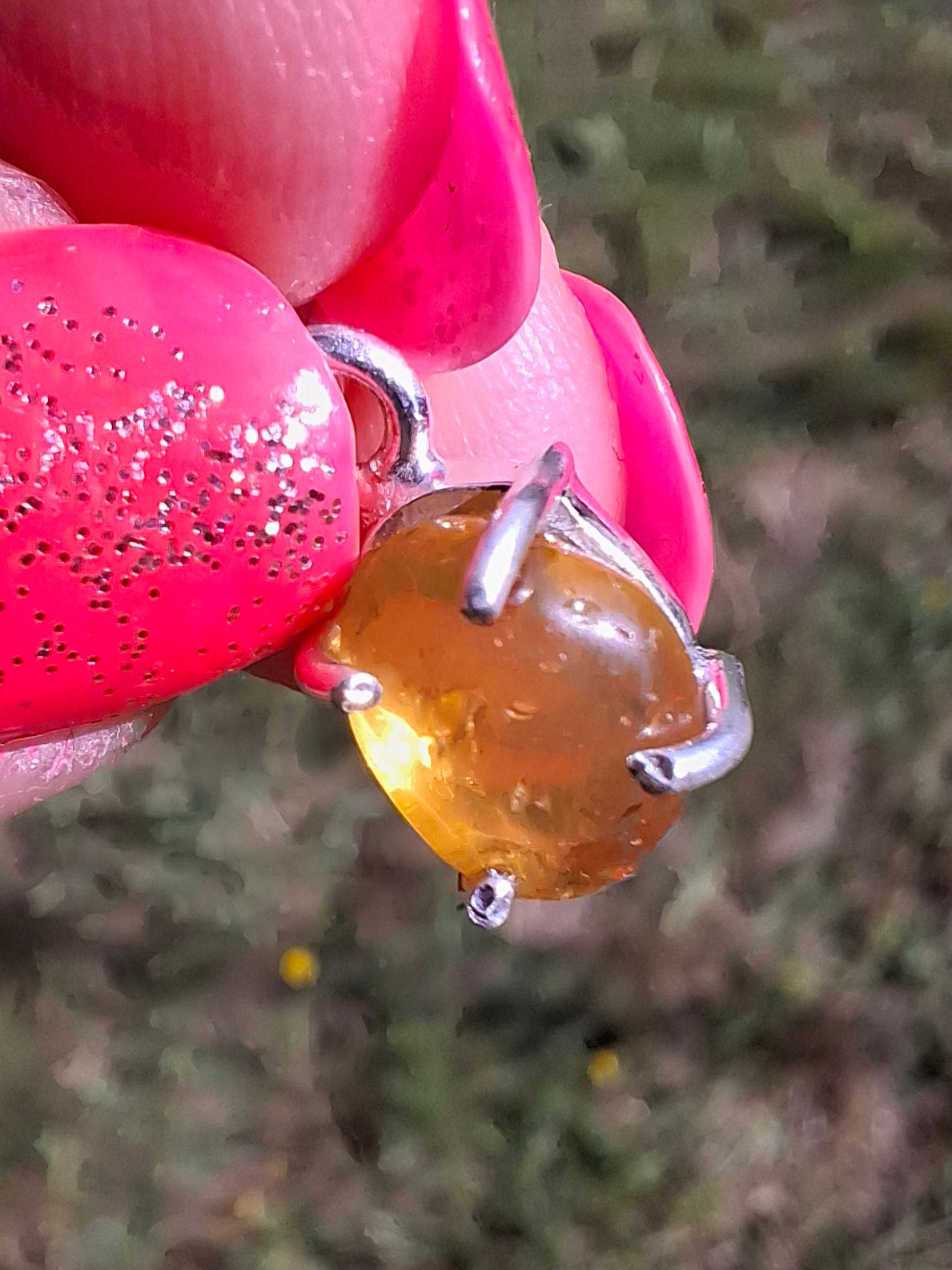 Baltic Amber Pendant, 925 Silver, Fossil (Ref: AP16)