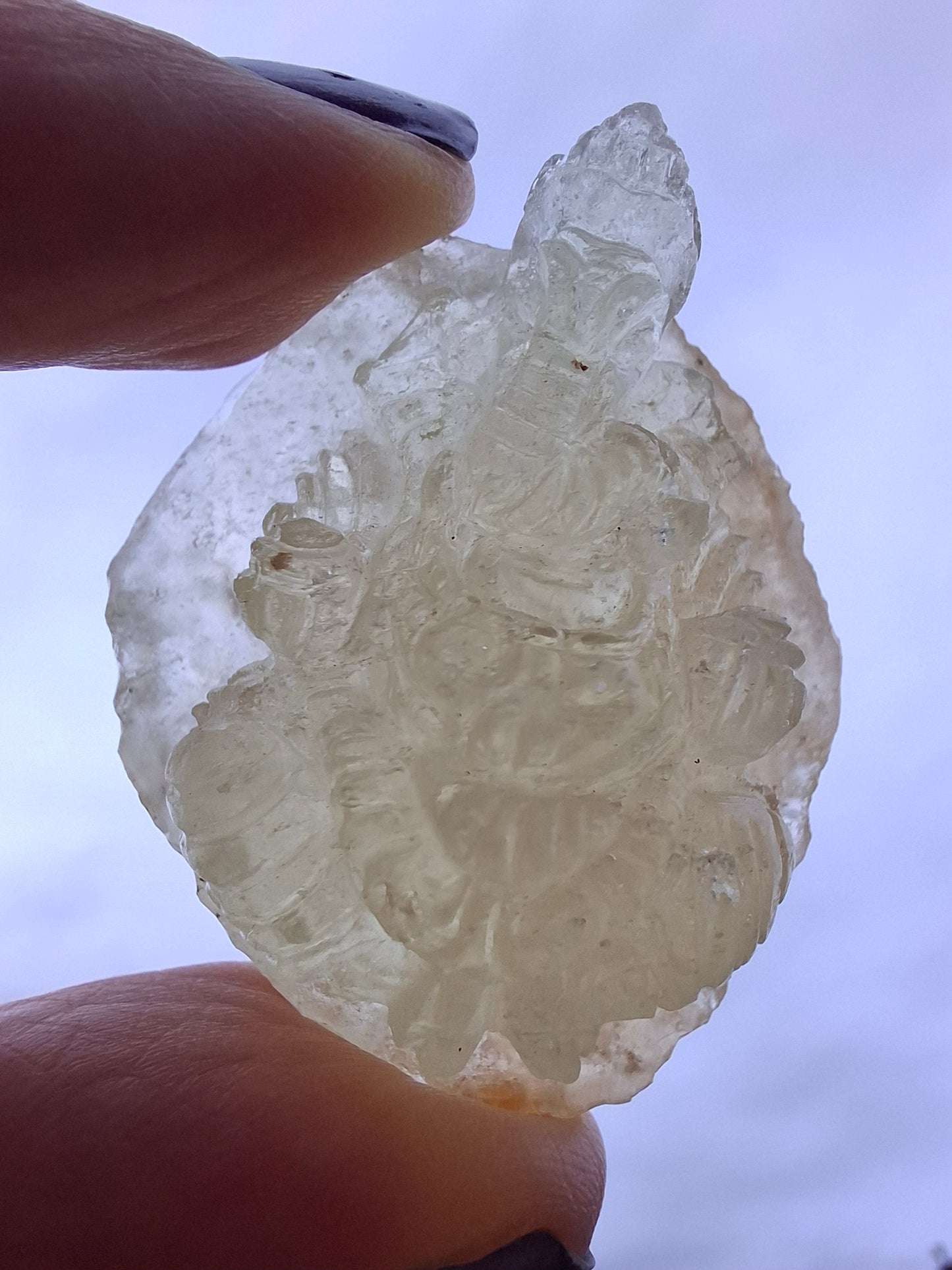 Libyan Desert Glass GANESHA carving, 20.76g, Tektite (Ref: Ganesha4)