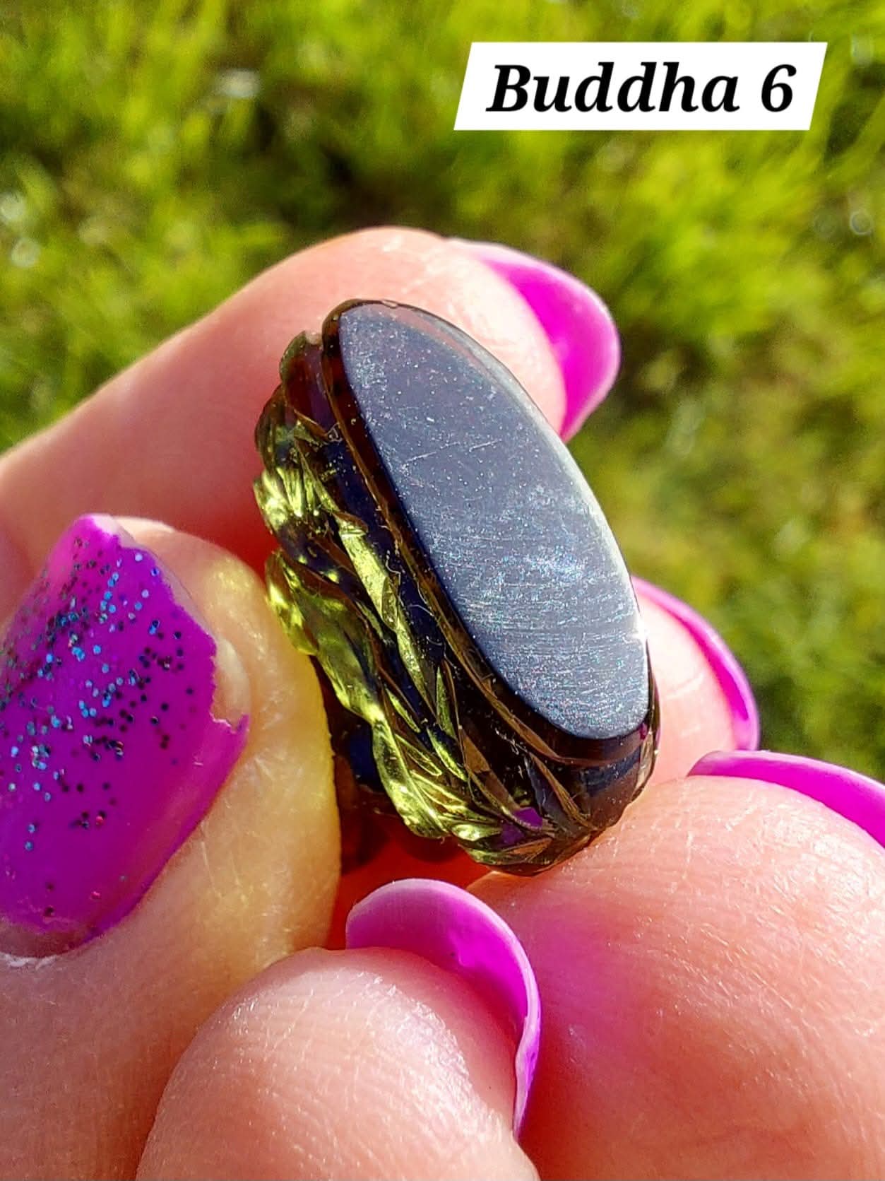 Moldavite BUDDHA Carving, 4.23g, Tektite (Ref: Buddha6)