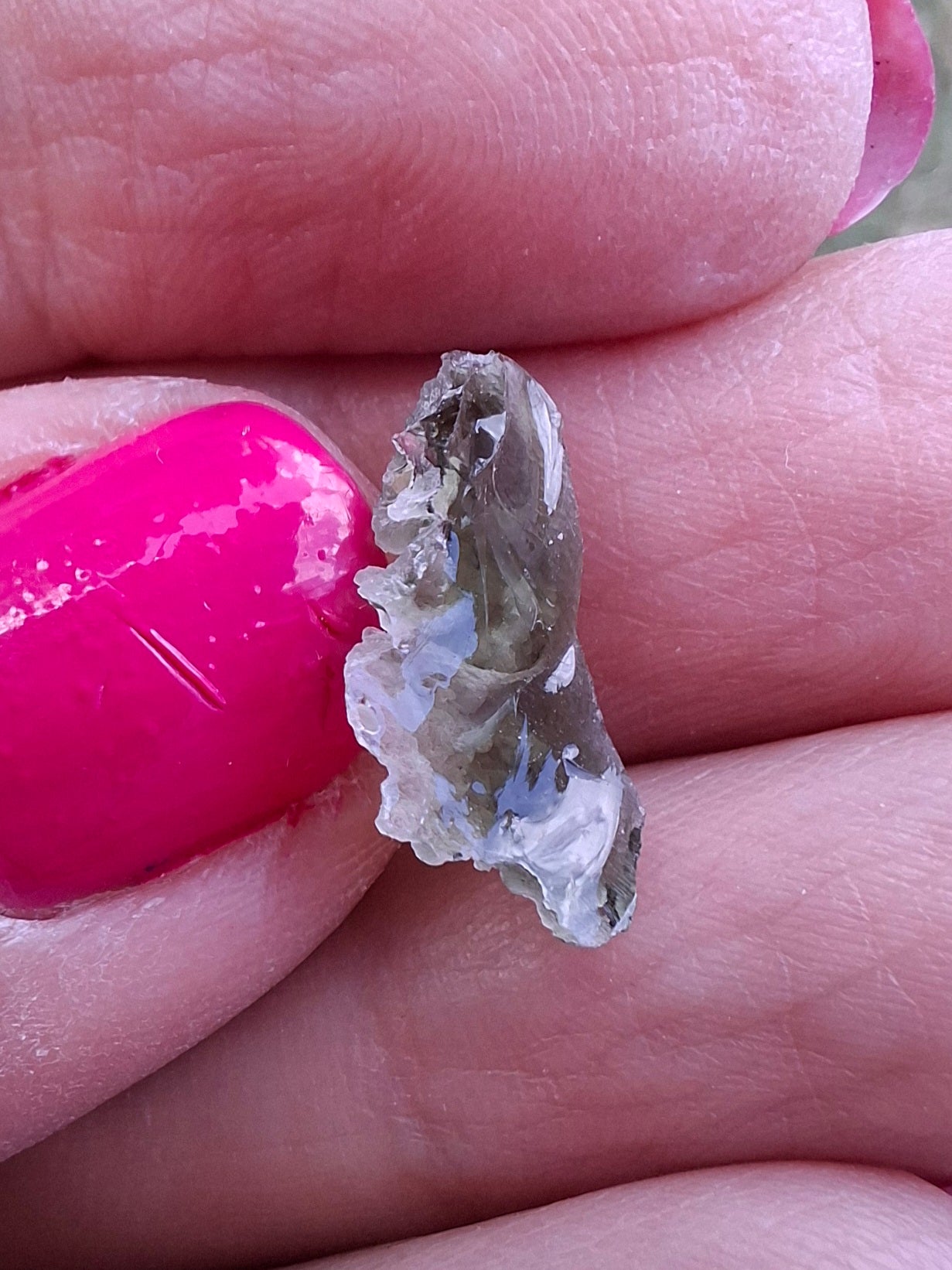 Moldavite Piece, SNOWFLAKE, FROSTED, BRUSNA, 0.44g, Tektite (Ref: 1497)