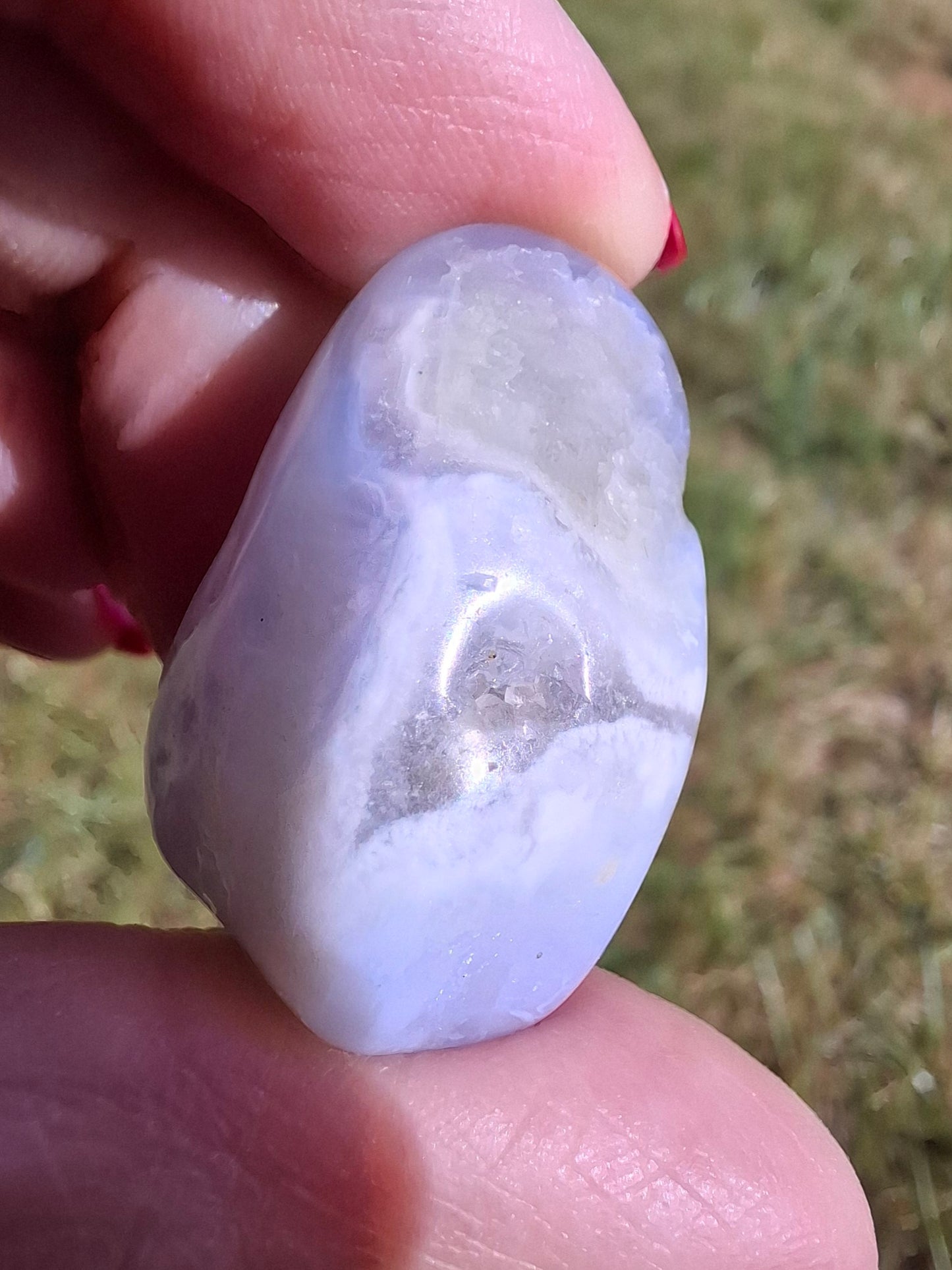 Blue Lace Agate, Tumble Stone, Crystal (Ref: T143)