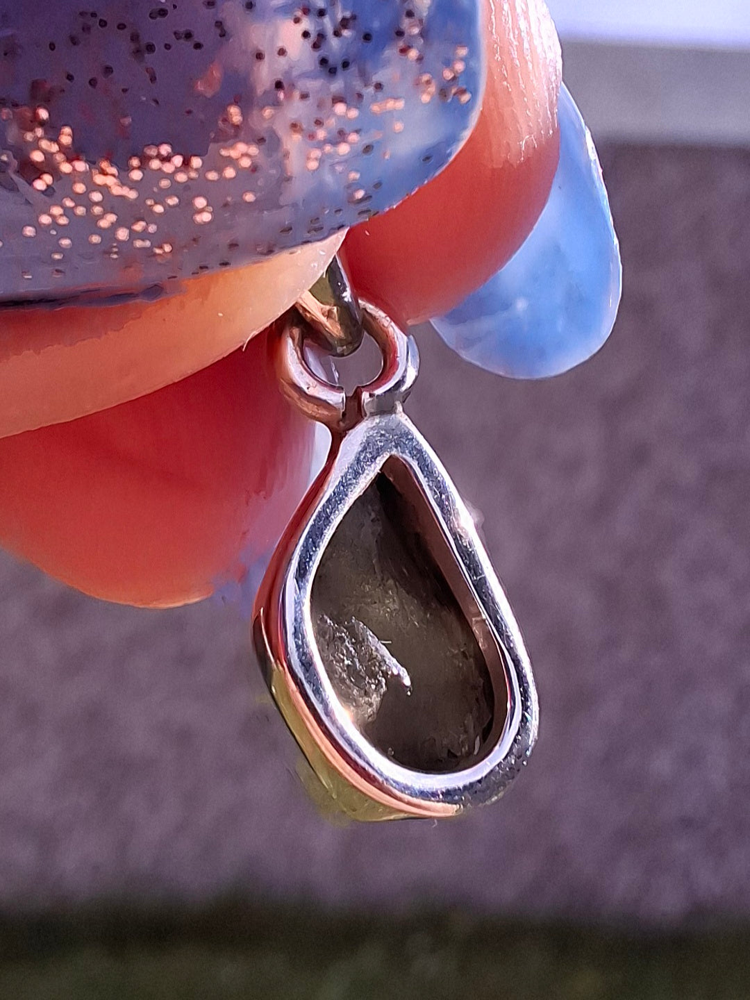 Moldavite Pendant, 925 Silver, Tektite (Ref: P47)