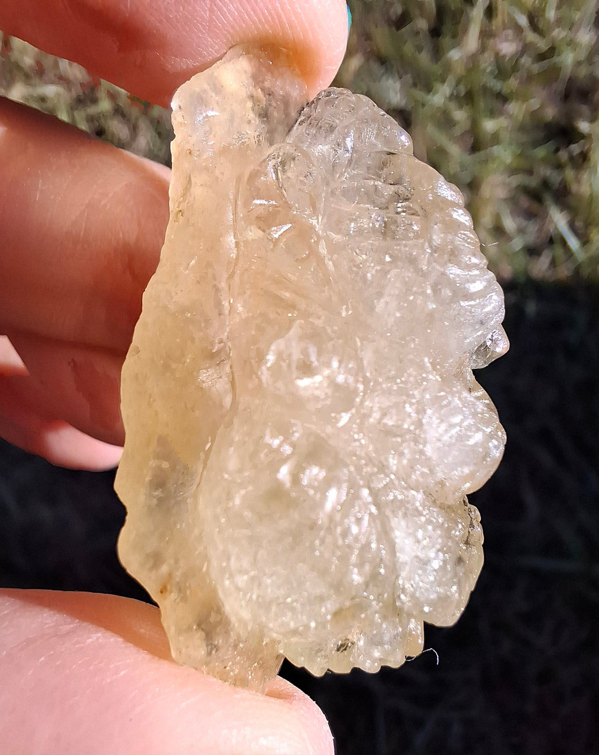 Libyan Desert Glass GANESHA carving, 18.39g, Tektite (Ref: Ganesha3)