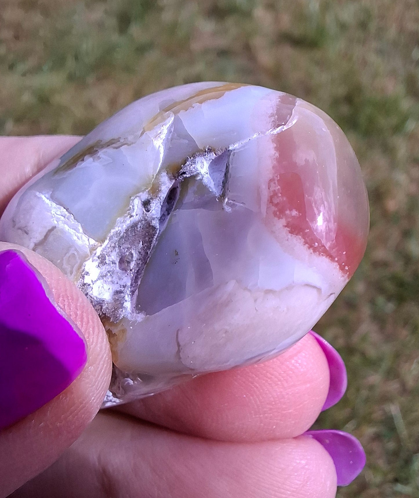 Flower Agate, Tumble Stone, Crystal (Ref: T69)