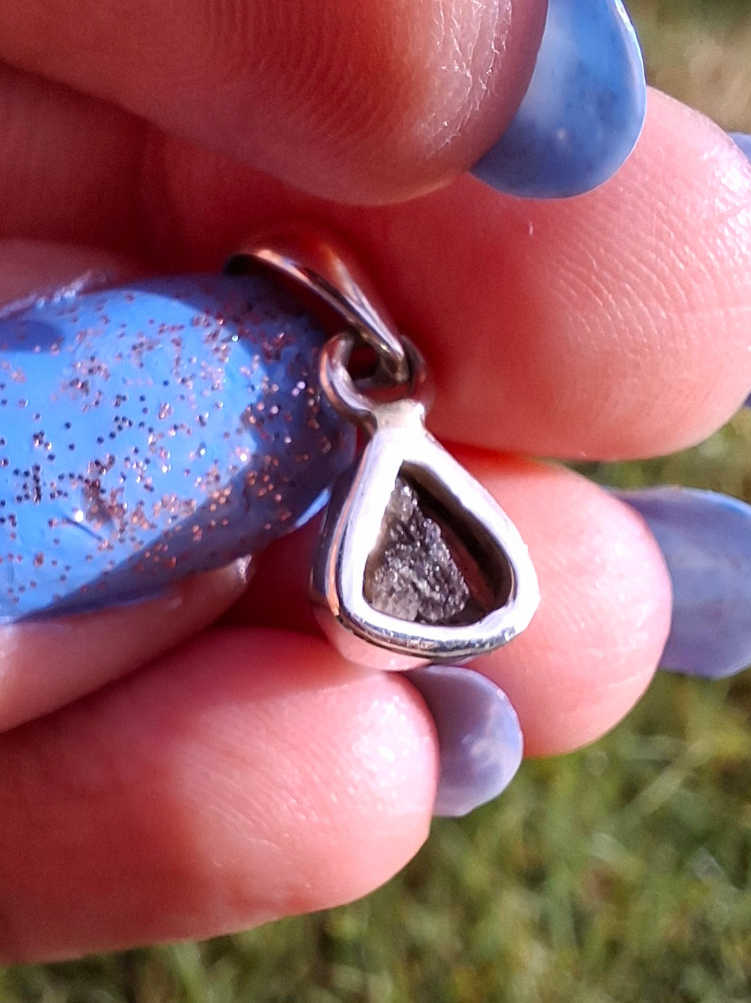 Moldavite Pendant, 925 Silver, Tektite (Ref: P57)