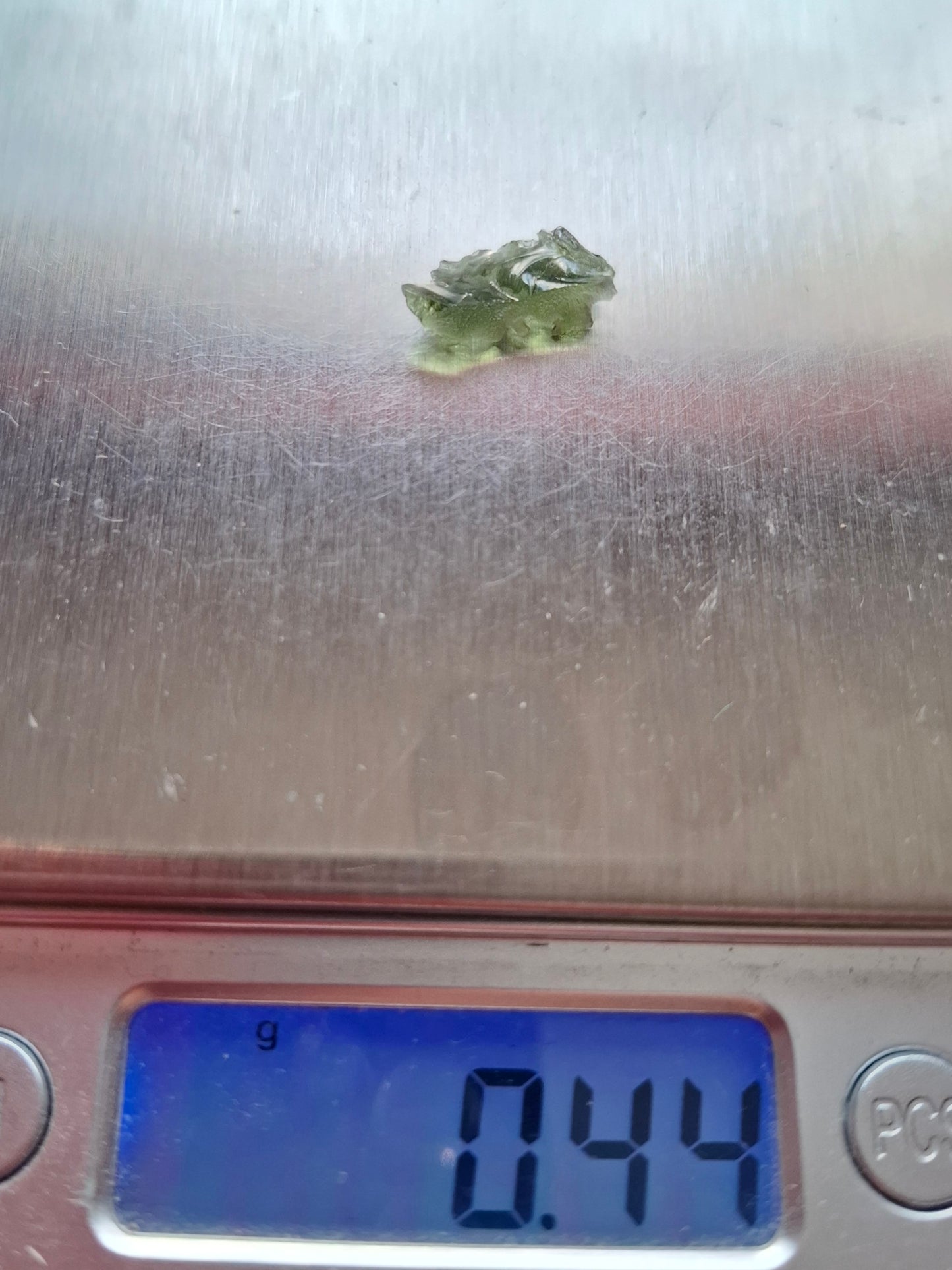 Moldavite Piece, SNOWFLAKE, FROSTED, BRUSNA, 0.44g, Tektite (Ref: 1497)