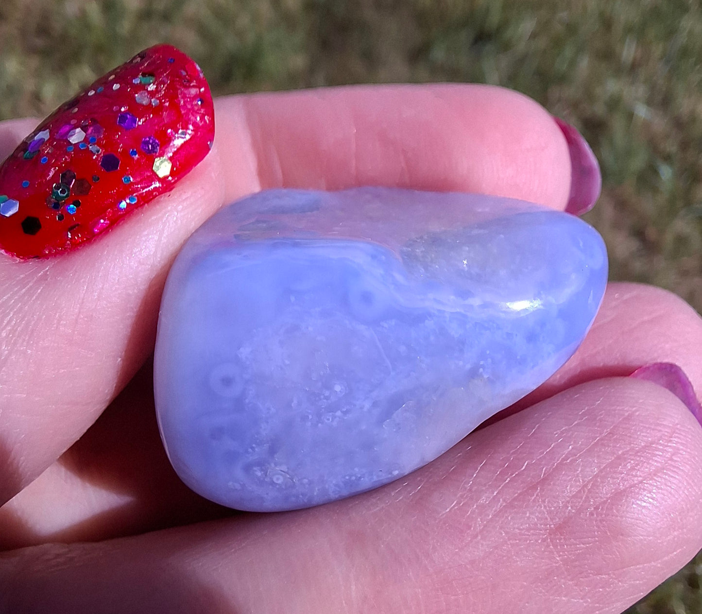 Blue Lace Agate, Tumble Stone, Crystal (Ref: T139)