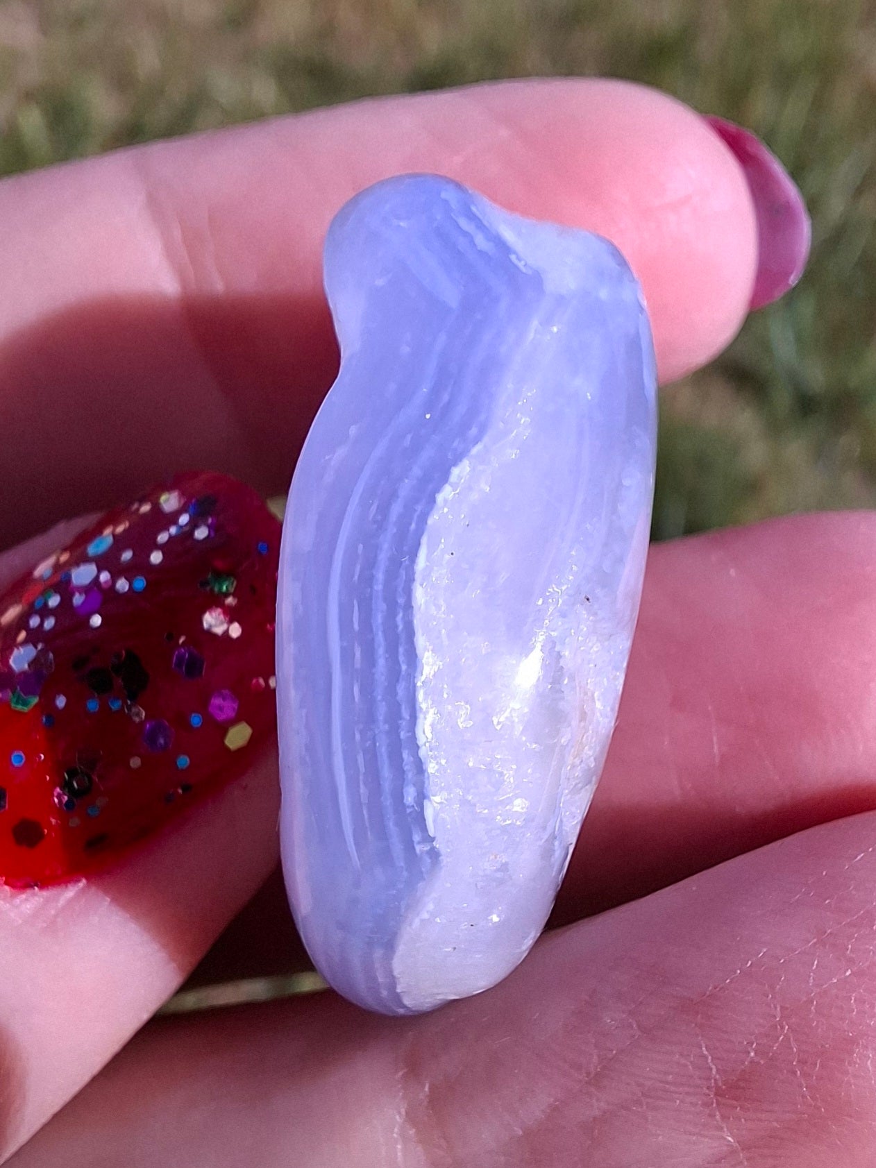 Blue Lace Agate, Tumble Stone, Crystal (Ref: T137)
