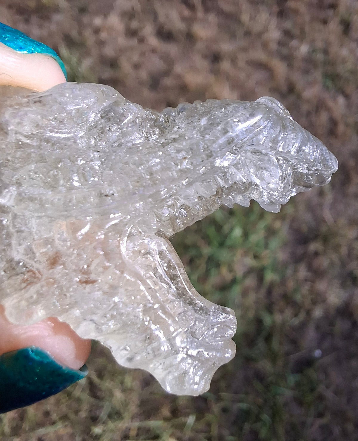 Libyan Desert Glass DRAGON HEAD carving, 22.42g, Tektite (Ref: Dragon 2)