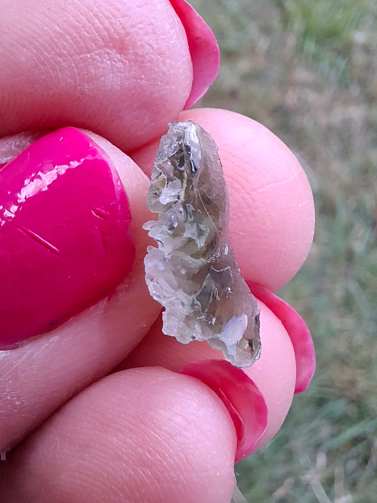 Moldavite Piece, SNOWFLAKE, FROSTED, BRUSNA, 0.44g, Tektite (Ref: 1497)