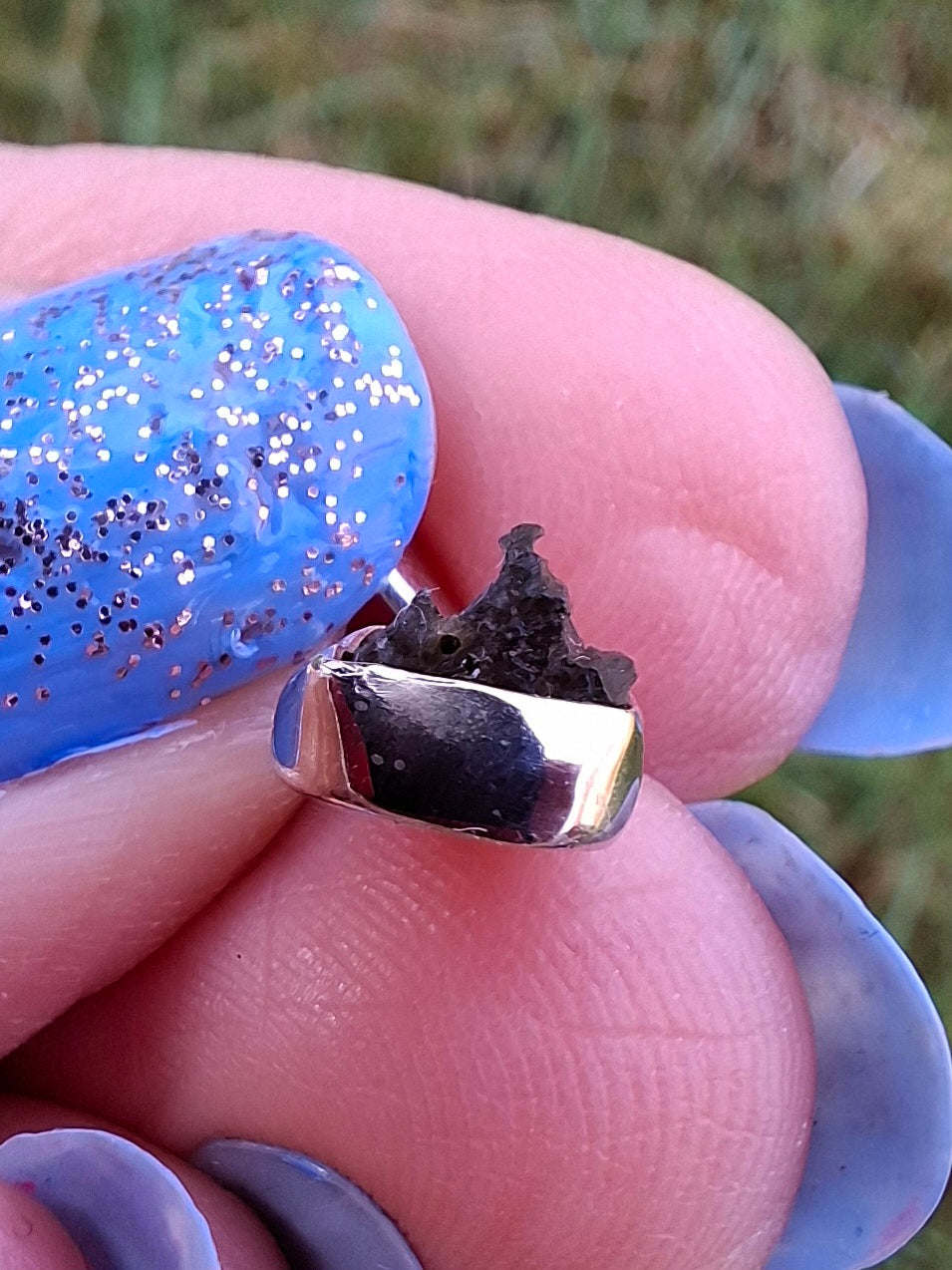 Moldavite Pendant, 925 Silver, Tektite (Ref: P50)