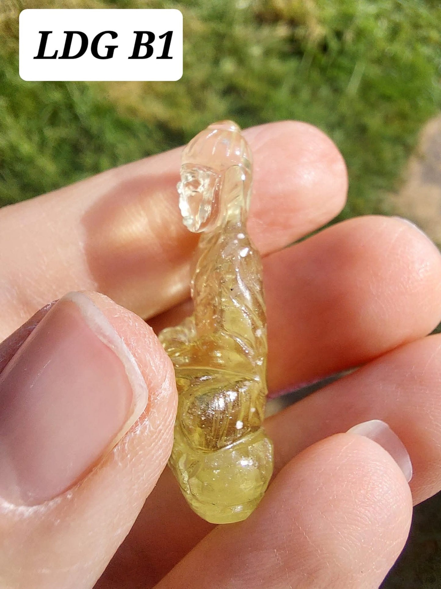 Libyan Desert Glass BUDDHA carving, 7.26g, Tektite (Ref: LDG B1)