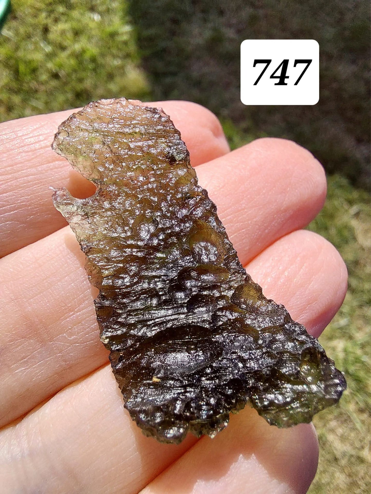 Moldavite Piece, MALY CHLUM, 5.57g, Tektite (Ref: 747)
