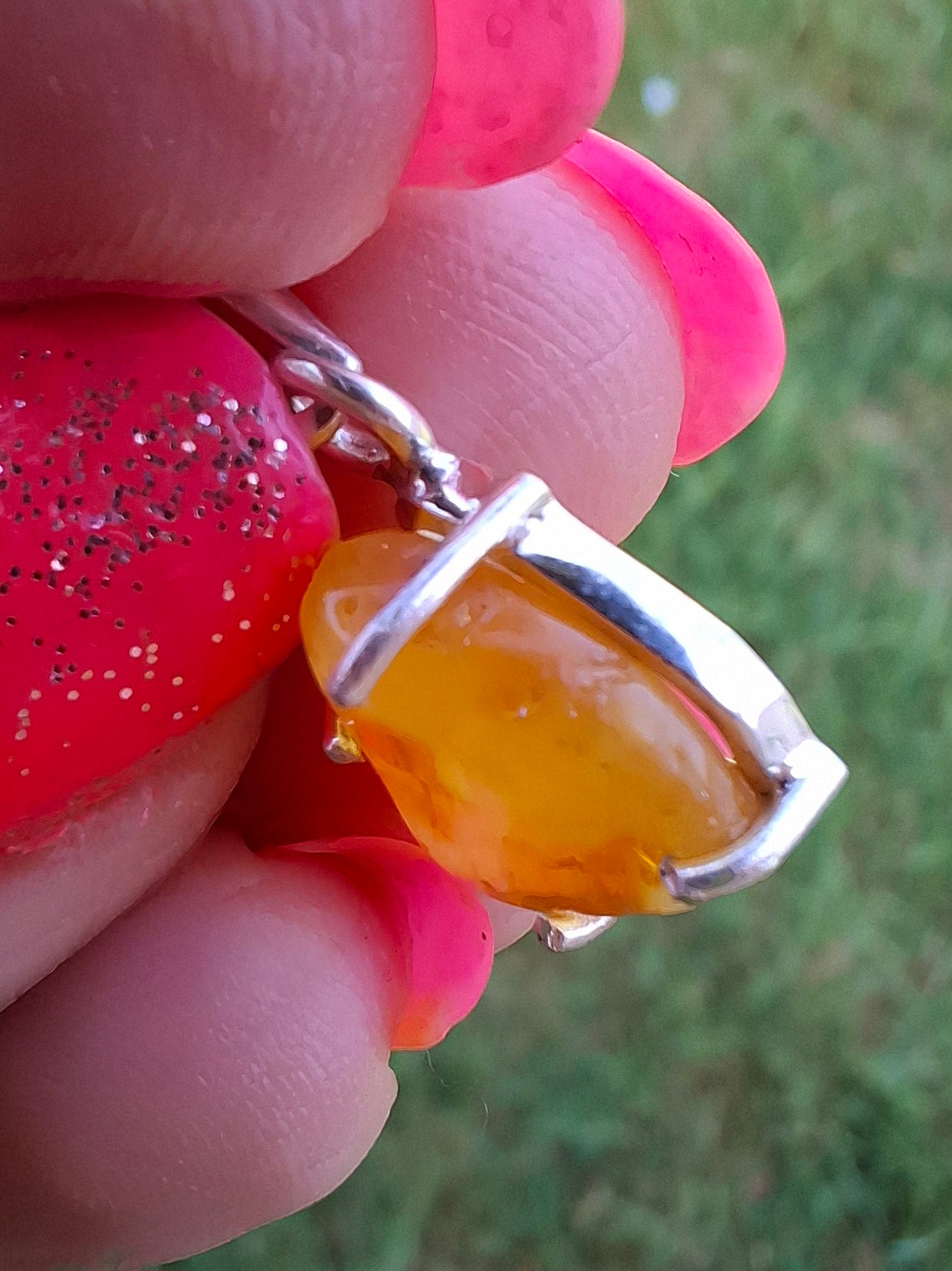 Baltic Amber Pendant, 925 Silver, Fossil (Ref: AP28)