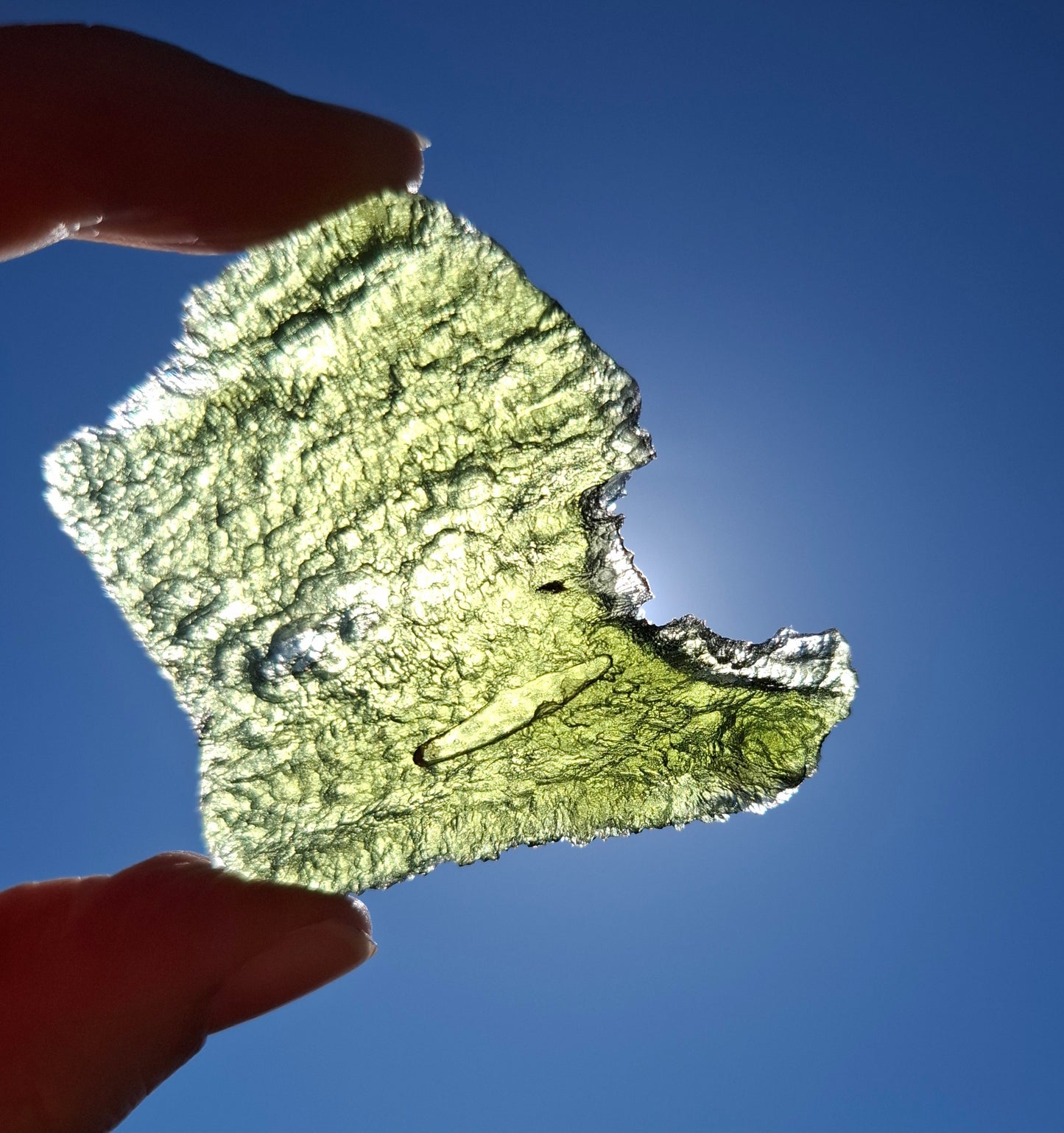 Moldavite Piece, ANGEL CHIME, CHLUM MAROUSKOVO POLE, 23.61g, Tektite (Ref: 1165)