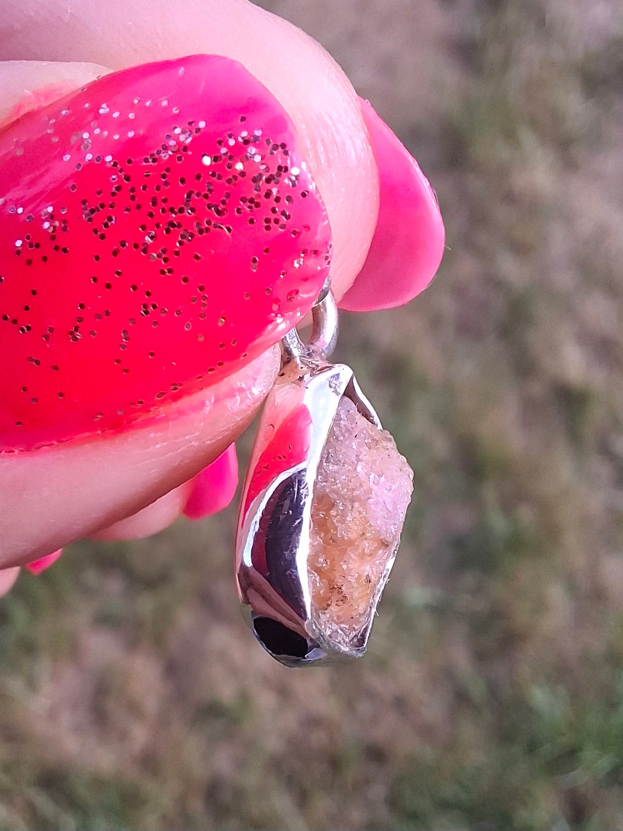 Pink Tourmaline Pendant, 925 Silver, Crystal (Ref: PT84)