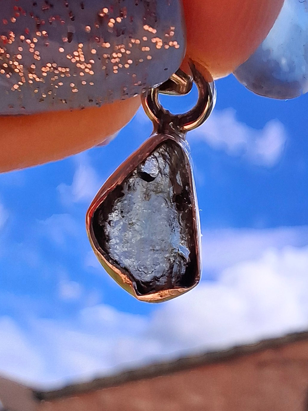 Moldavite Pendant, 925 Silver, Tektite (Ref: P76)